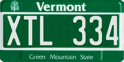 VT license plate XTL334