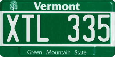 VT license plate XTL335