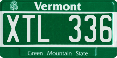 VT license plate XTL336