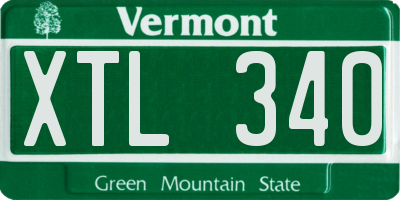 VT license plate XTL340