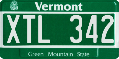 VT license plate XTL342