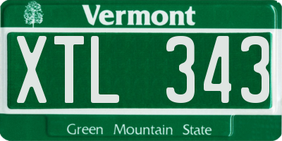 VT license plate XTL343