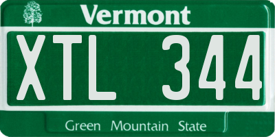 VT license plate XTL344