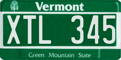 VT license plate XTL345