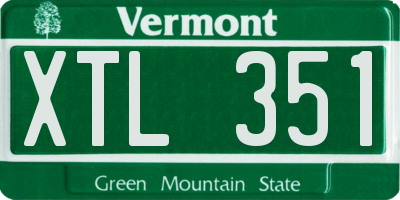 VT license plate XTL351