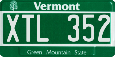 VT license plate XTL352