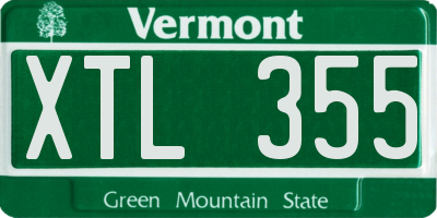 VT license plate XTL355