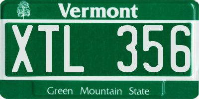 VT license plate XTL356