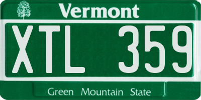 VT license plate XTL359