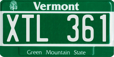 VT license plate XTL361