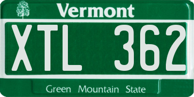 VT license plate XTL362