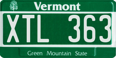 VT license plate XTL363