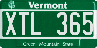 VT license plate XTL365