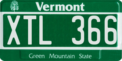 VT license plate XTL366