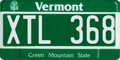 VT license plate XTL368