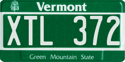 VT license plate XTL372