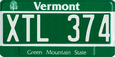 VT license plate XTL374