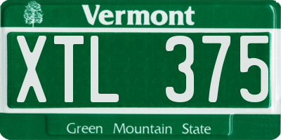 VT license plate XTL375