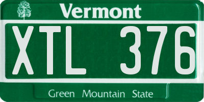VT license plate XTL376