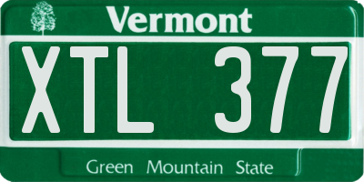 VT license plate XTL377