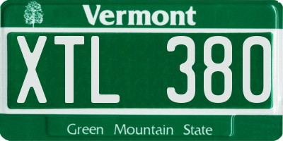 VT license plate XTL380