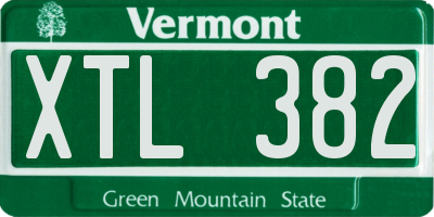 VT license plate XTL382