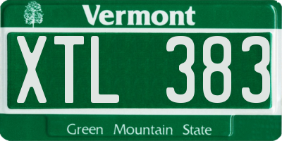 VT license plate XTL383