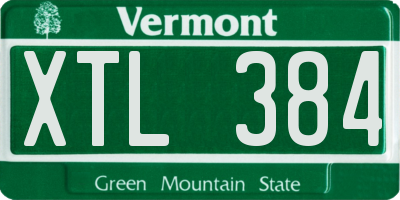 VT license plate XTL384