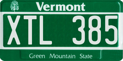 VT license plate XTL385