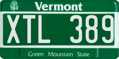 VT license plate XTL389