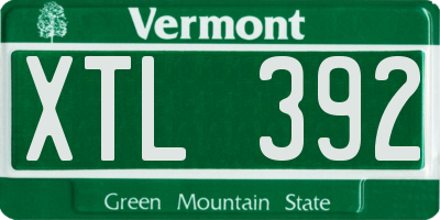VT license plate XTL392