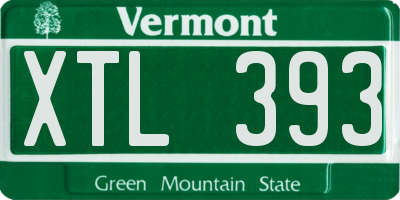 VT license plate XTL393