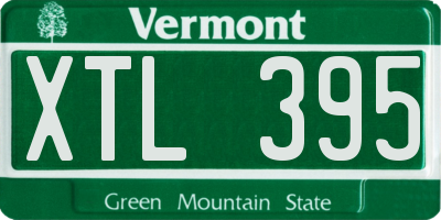 VT license plate XTL395