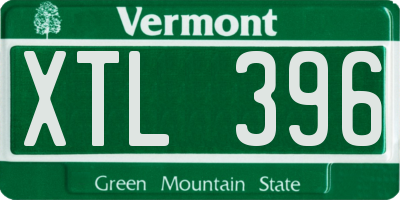 VT license plate XTL396
