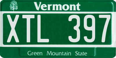 VT license plate XTL397