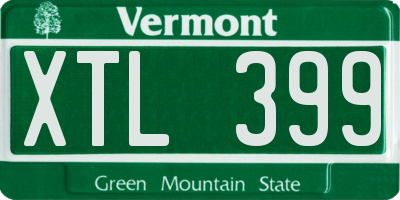 VT license plate XTL399