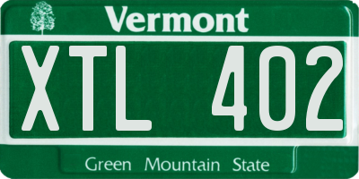 VT license plate XTL402