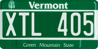 VT license plate XTL405
