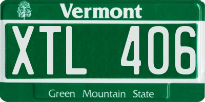 VT license plate XTL406