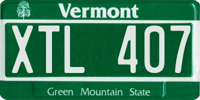 VT license plate XTL407