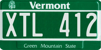 VT license plate XTL412