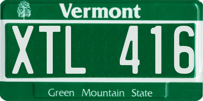 VT license plate XTL416