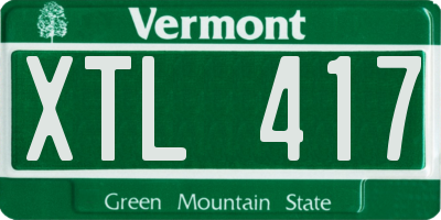 VT license plate XTL417