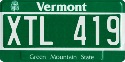 VT license plate XTL419
