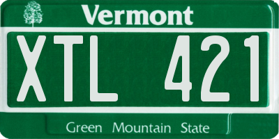 VT license plate XTL421