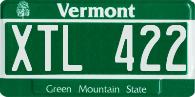 VT license plate XTL422