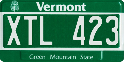 VT license plate XTL423
