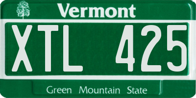 VT license plate XTL425