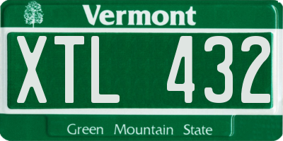 VT license plate XTL432