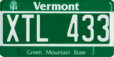 VT license plate XTL433
